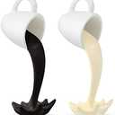 Jetec 2 Pcs Floating Coffee Cup Mug Sculpture Mini Spilling Pouring Coffee Cup Sculpture Accessories Funny Art Decoration for Home Office Kitchen, Present for Coffee Lover