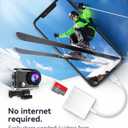 SD Card Reader for iPhone iPad, Oyuiasle Digital Trail Camera SD Card Viewer with Dual Slot for MicroSD/SD, Lightening&USBC Dual-Connector Memory Card Adapter for Photography, Plug and Play