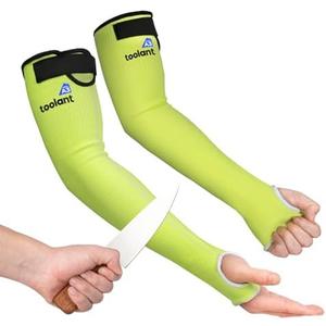 OriStout Cut Resistant Gardening Sleeves with Tumb Hole, Protective Arm Sleeves for Yard Work, Kitchen, Arm Guards for Biting, Pet Grooming, Gardening Gifts for Women, Green, 1 Pair