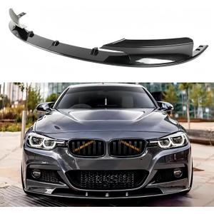 2012-2018 Compatible with BMW 3 Series F30 Sedan M Sport Front Lip Splitter, 2-Piece Design, Carbon Fiber Pattern ABS – WheelX