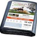 Tarps Heavy Duty Waterproof 16x26ft, TEZONG Black Tarp 12Mil Plastic Tarpaulin Outdoor Tarp Cover for Emergency Rain, Patio Furniture, Wood, Roof, Camping, Car, Pool