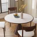 Pure White Plastic Table Cover Protector, 42" Round Waterproof Easy Flat PVC Desk Pad Mat, 1.5mm Thick Vinyl Table Top Protector for Dining Room Table, Office, Dresser