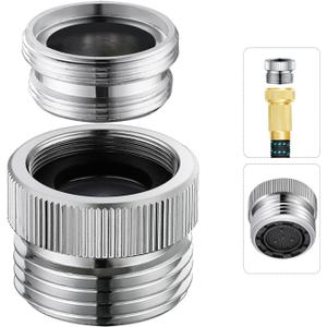 Faucet Adapter with Aerator Faucet to Hose Adapter, Faucet Adapter to Garden Hose Attachment for Sink Faucet to Garden Hose Adapter 3/4" GHT Thread Chrome