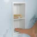 IKITRAEE Shower Foot Rest for Shaving Legs,Double Layer Niche for Footrest,Shower Footrest for Insert Wall,Stainless Steel 304Matte White,12.2 in x 4.8 in x 3.9 in