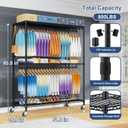 ULIFHOME P8 Max Heavy Duty Clothes RackWith Extended Width Design Rolling Clothing Racks for Hanging ClothesPortable Garment Rack with Lockable Wheels51.2" W x 15.8" D x 80.5" HLoad 700LBSBlack