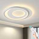 Modern Sliver LED Ceiling Light with Remote, 18.1" Flush Mount Ceiling Light, Dimmable 3000K-6000K with Night Light Mode, Ceiling Lamp for Living Room, Bedroom, Kitchen, Hallway & Entryway