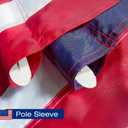American Flag Pole Sleeve Banner Style 3x5 Ft USA US Flag Embroidered Stars Sewn Stripes Pole Sleeve Heavy Duty Durable (Flag Pole is NOT Included)
