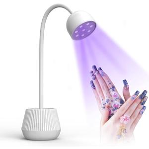 Nail Drying Lamp, 24W Nail Polish Curing Lamp, 365nm 405nm 360 Degree Rotatable USB Charging Nail Gel Dryer for Salon or Home Use