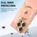 4 x for iPhone 16 Pro Magnetic Case, Luxury Cute Love Heart Plating Edge Case for Women Girls Men Soft TPU Anti-Scratch Bumper Shockproof Protective Slim Cover for iPhone 16 Pro-Pink