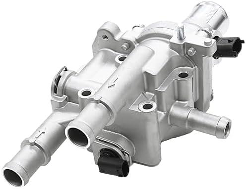 FIQAPJ Engine Coolant Thermostat Housing Assembly Compatible with 1.8L & 1.6L 2011-2016 Chevy Cruze, 2012-2018 Chevy Sonic, 2013-2018 Chevy Trax - Replace 25199824, 25192228, 902-033（Aluminum）