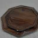 Set of 2 Acacia Wooden Trays Serving Platters Round Square Veggie Serving Tray Decor Bread Charcuterie Board Fruit Hosting Essentials Cheese Platter Vegetable Food Dish Charger Plate Charcuterie Board (8-10 Inch (Pack of 2))