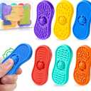 Sensory Fidget Toys For Kids 6 Pack Silicone Worry Stones for Autism & ADHD Calming Down Quiet Figette Classroom Must Have Stress Toys for Anxiety Relief Office Desk Toy Set Easter Basket Stuffer Gift