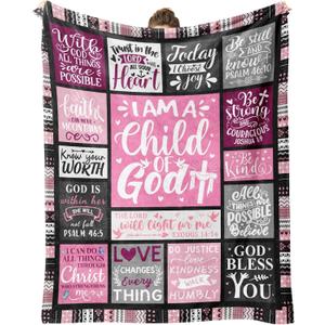 Christian Gifts for Women, Baptism Gifts for Girl, Religious Gifts for Women, Christian Blanket, Catholic Spiritual Bible Merch 60"x50" Throws Blanket for Christmas Birthday