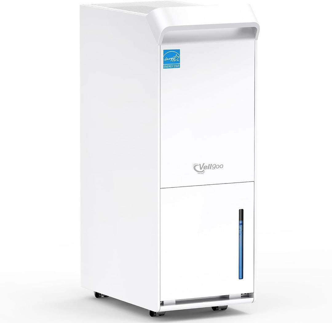 2500 Sq.Ft Most Efficient Energy Star 2025 Dehumidifier,Vellgoo Max 34 Pint/D Dehumidifier for basement with Drain Hose, Intelligent Humidity Control for Home,Bedroom, Bathroom