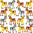 Meooeck Horse Party Favors Bendable Cowboy Decorations Horse Toy Figurine for Boy Girl Party Supplies, 3 Styles(24 Pcs)