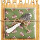 Mud Pie Football Tailgate Cut Out Serving Board with Napkins and Spreader