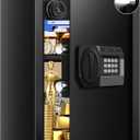 3.3 Cuft Large Home Safes Water and Fireproof with Digital Keypad & Key Lock, Security Safes for Home with DIY Removable Shelf, Anti-Pry Safe Box for Money Documents Jewelry, 19.69"H x13.78"W x 12.2"D