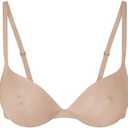 REORIA Women's Trendy Plunge Nipple Padded Comfortable Smoothing Supportive Underwire Push Up Bras 34DD