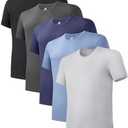 DAVID ARCHY Men's Undershirt Bamboo Rayon Moisture-Wicking Crewneck T-Shirts Stretch Tees for Men, 3 Pack Size L