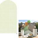 Ittsmnt Plaids Arch Backdrop Cover for Silly Goose Baby Shower Arch Frame Stretchy Cover Gingham Kids 1st Birthday Party Fiesta Decorations (6.6x3.3ft Cover,Green)