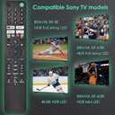 Voice Remote Replacement for Sony Smart TV Control:Comptible for 2019-2025 Sony Bravia OLED LED 4K 8K UHD, for Android Google TV with Shortcuts YouTube and Disney+ etc.