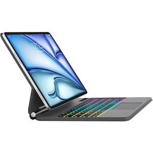 D DINGRICH Keyboard Case for iPad Pro 12.9 inch (3/4/5/6th Gen) & iPad Air 13 Inch (M3/M2) Magic Keyboard, Easy-Set Floating Cantilever Stand, Precision Multi-Touch Trackpad,Black