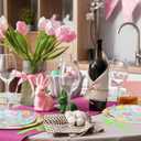 SiliFine 96 Pcs Easter Plates and Napkins Disposable Dinnerware Supplies for 24 Guests, Paper Tableware Include 9" Dinner Plates, 7" Dessert Plates, Napkins, Forks for Easter Spring Party (Egg)