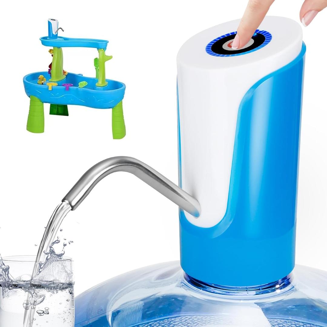 ZOOY 5 Gallon Water Dispenser, Electric Water Bottle Pump with USB Charging - Portable Camp/Office/Home Travel Jug Dispenser - Blue, Fits 2-5 Gallon Jugs