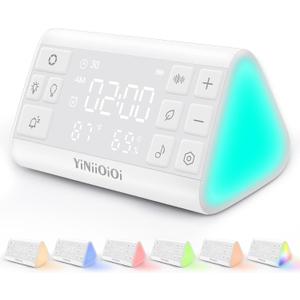 Sound Machine, White Noise Machine with Alarm Clock, 35 Soothing Sounds, 8 Wake Up Sounds, 7 Night Lights, Timer & Memory Function, Portable Sleep Sound Machine for Adults Bedroom