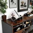 AIM & GGKK Vinyl Record Holder,Record Storage Rack Display Organizer for Albums,Books,Files,Magazines,Easy Assembly