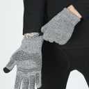 Heat Logic Unisex Thermal Soft Knitted Winter Gloves, Touch Screen Texting Cold Weather Warm Gloves for Men & Women (Grey)