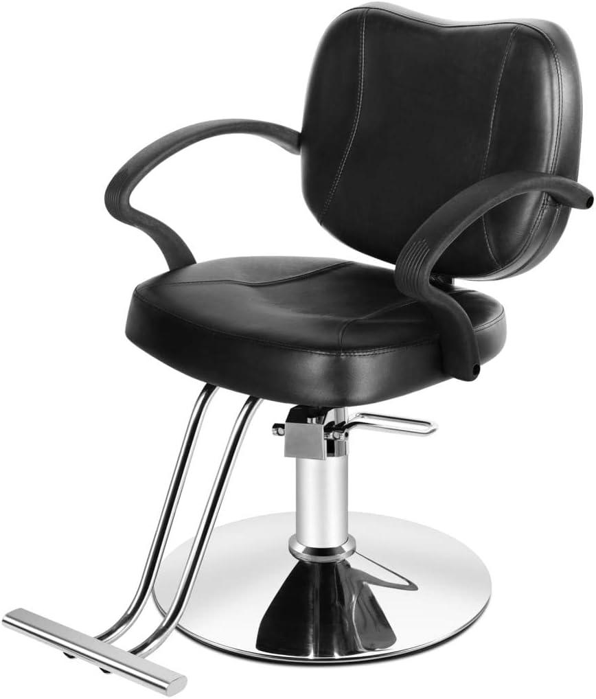 Artist hand Salon Chair for Hair Stylist, Comfortable Barber Chair Hydraulic Pump Stylist Chairs for Salon with Extra Wide Seat, Spa Beauty Equipment for Hair Stylists for Barbershop and Home (Style 3, Black)