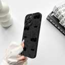 NITITOP Compatible with iPhone 14 Pro Max Case Cute Cherry Bow Ribbon Pattern for Girls Women Soft TPU Durable Full Camera Lens Shockproof Protective Cover - Black