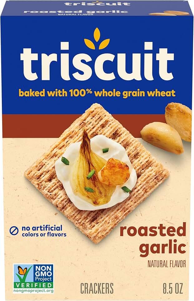 Triscuit Roasted Garlic, Cracked pepper, Rosemary, Original, Whole Grain Wheat Crackers, Lunch Snacks, Snack Crackers, 8.5 oz, BB 08 Apr 2026, 4 Packs