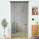 YaoYue Beaded Curtain Door String Curtains for Doorways Tassels Beads Hanging Fringe Hippie Window Hallway Entrance Wall Closet Bedroom Privacy Decor (Grey, 39" W x 110" L (Pack of 1))