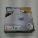 2 Pack Twin Size Premium Waterproof Mattress Protector, Soft Breathable Mattress Pad, Noiseless Waterproof Bed Cover - Stretch to 21" Fitted Deep Pocket Mattress Protection (Basic White - 2 Pack)