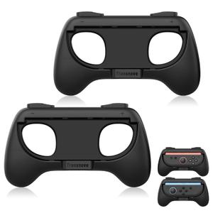 2 x TRANSNOVO Hand Grips for Switch 2Wear-Resistant Switch Accessories Controller Grips for JoyCon2 Pack Comfort Handles (Black)