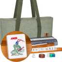 Yellow Mountain Imports American Mahjong Set “Celestial Harmony” Intricately Detailed Carved Tiles, Green Soft Case, Wooden Racks with Pushers, Dice, Wind Indicator & Wright Patterson Scoring Coins, Medium