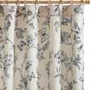 jinchan Floral Curtains Lined Linen Blend Curtain for Living Room 96 Inch Length Black Farmhouse Flower Patterned Curtain French Country Curtains Drapes Back Tab Rod Pocket 2 Panels