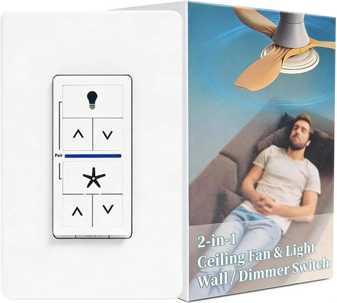 4-Speed Universal Ceiling Fan Wall Control for Hunter & Casablanca, Handheld Remote with Magnetic Detachable, Compatible with Hunter Remote K6731, K6927, 99373, 99375, 99195, 99771, 99815,?434MHz?