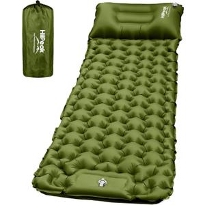 HiiPeak Sleeping Pad for Camping- Ultralight Inflatable Sleeping Mat with Built-in Foot Pump & Pillow, Upgraded Compact Camping Air Mattress for Tent, Backpacking, Hiking (Green)