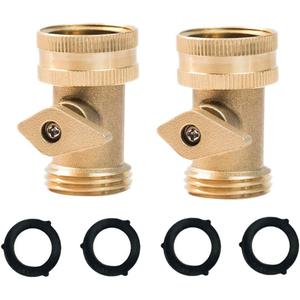 HQMPC Heavy Duty Brass Shut Off , Brass Water hose valve On/Off valve garden hose Connector (2PCS) +4 Extra Pressure Washers