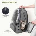 Cawypety Cat Backpack Carrier, Breathable Cat Carrier Large Space Bubble Pet Backpack for Kitty Small Dog up to 12lbs, Transparent & Foldable Pet Carrier for Travel Hiking