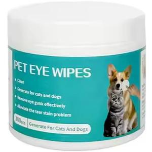 Pet Eye Wipes for Cats and Dogs, 2.84 x 2.56 in, Removes Eye Stains and Tear Stains, 300pcs