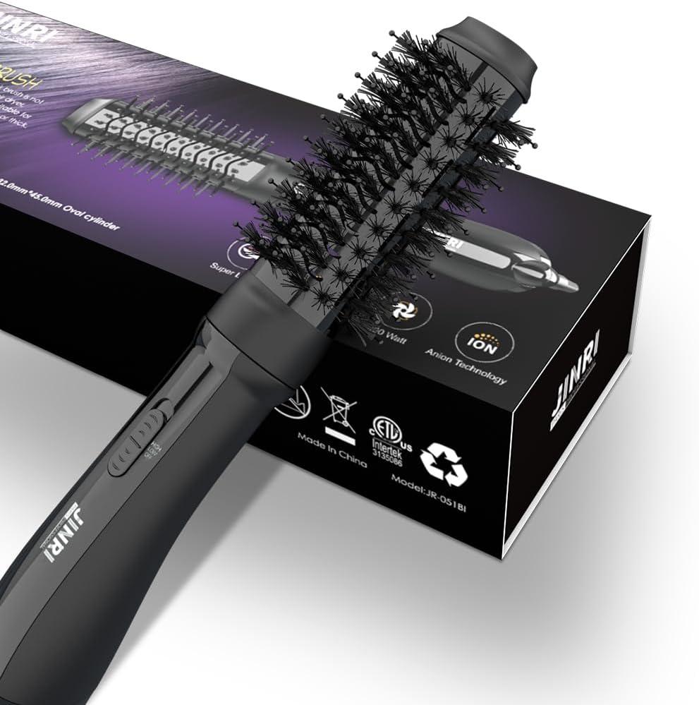 Ceramic Hot Air One-Step Hair Styler and Volumizer - Lightweight 1000W Ionic 3-in-1 Hair Dryer, Curling Brush