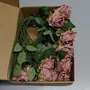 Thiccywoov 30 Pcs Rose Artificial Flowers in Bulk Lifelike Long Stem Silk Roses Bouquets Realistic Faux Flowers for Wedding Bridal Shower Home Decor Floral Arrangements Table Centerpiece(Dusty)