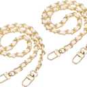 uxcell Purse Chain Strap, Iron Leather Bag Chain Strap Replacement with Buckle for Handbag Shoulder and Crossbody Bags