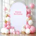 7.2FT Wedding Arch Backdrop Cover, Spandex Fitted White Arch Covers Stretchy Backdrop Balloon Arch Back Drop for Wedding Birthday Party Christmas Banquet Decoration