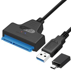 SATA to USB 3.0 Adapter Cable for 2.5 inch Hard Drive HDD/SSD Data Transfer, External Hard Drive Converter Support UASP (Black)