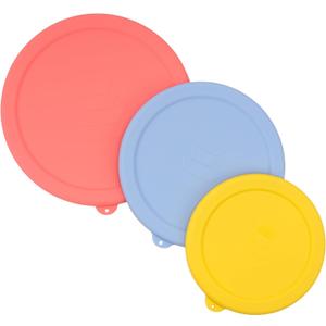 Silicone Replacement Lids Only Fit for Pyrex 322 1 Quart | 323 1.5 Quart | 325 2.5 Quart Prepware Glass Mixing Bowls, Food Grade Silicone Cover, Dishwasher & Microwave Safe (Bowl not included)- 3 Pack